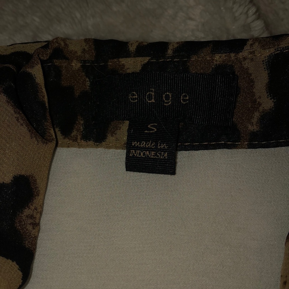 White/leopard button down. - Picture 2 of 3
